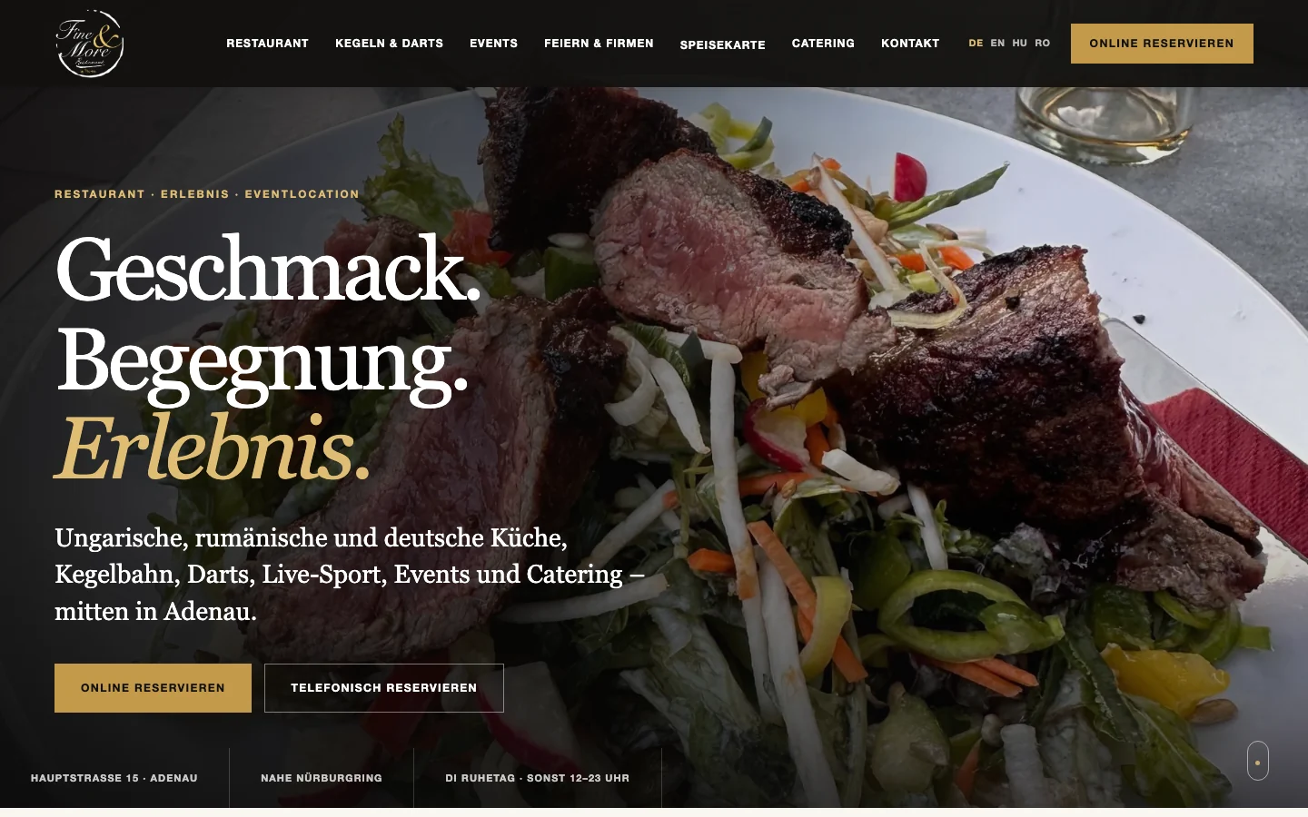Fine & More Restaurant Website